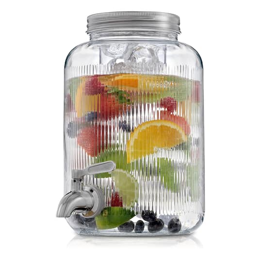JoyJolt® 1 gal. Glass Fluted Drink Dispenser